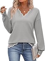 Zeagoo Women's V-Neck Lightweight Ribbed Knit Sweater | Casual Long Sleeve Pullover Tops for Fall 2026 Outfits