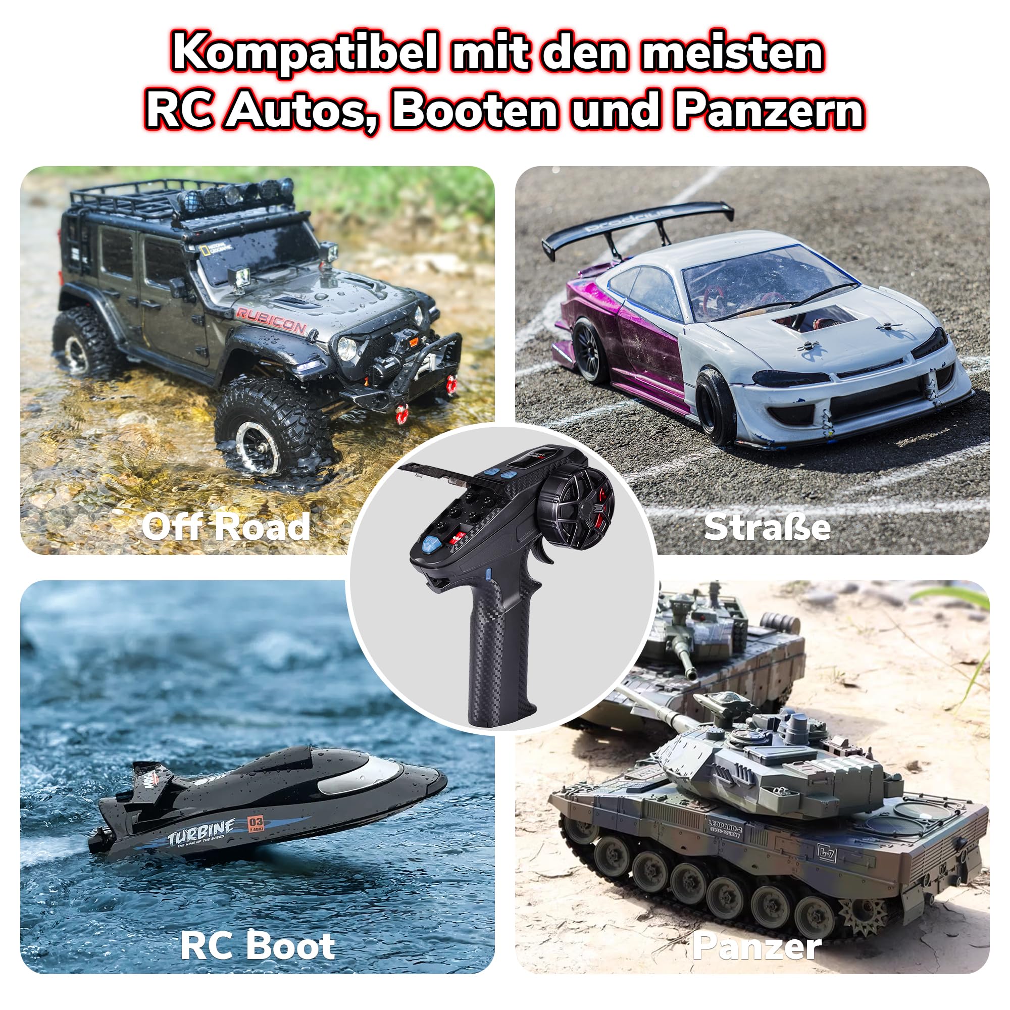 DUMBORC X6PM-350 2,4GHz 6CH Mini RC Funksender mit X6FG Gyro Empfänger | Niederspannungsalarm, Ausfallsicherungsfunktion, gemischter Modus für RC Fahrzeuge, Autos, Boote, Panzer
