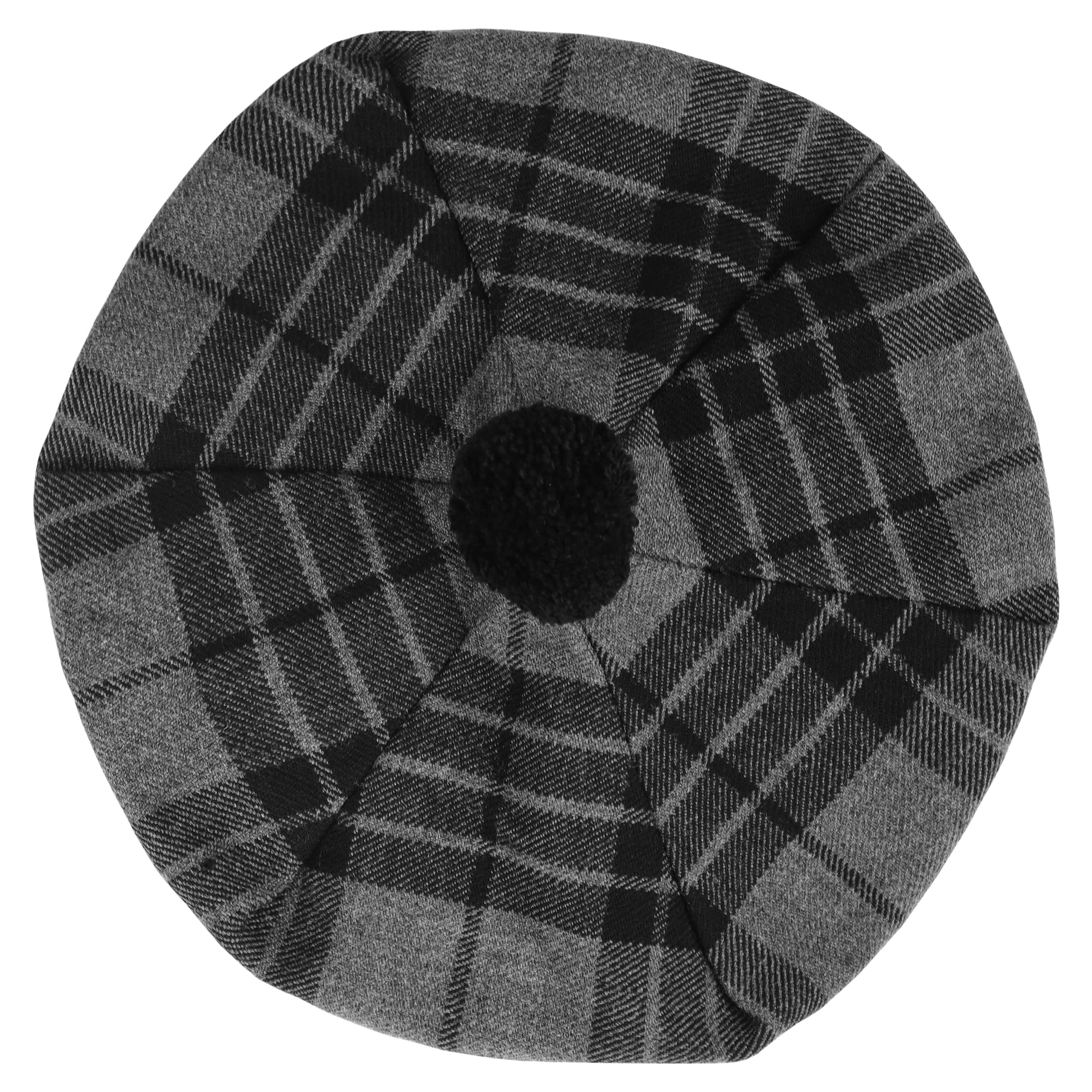 DSS KILTS Scottish Tam O' Shanter Acrylic Tartan Wool Tammy Hat-Kilt Accessory for Men, Grey Watch Tartan, One Size