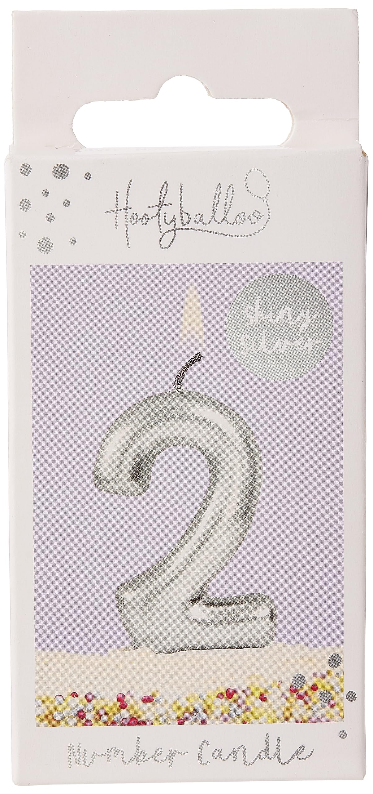 Hootyballoo Silver 2 Birthday Candle