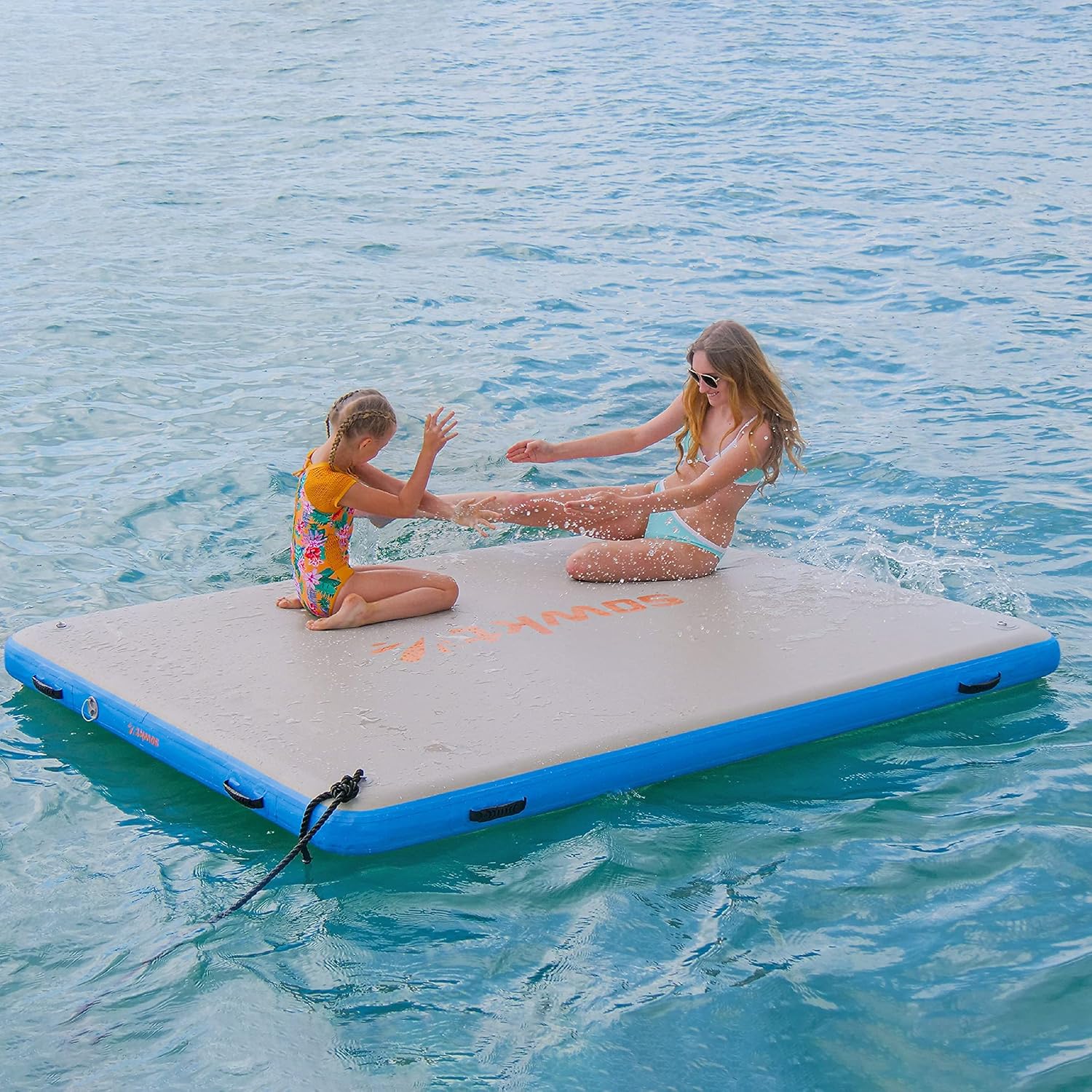 SOWKT Inflatable Floating Dock for Lakes Large Floating Platform Lake