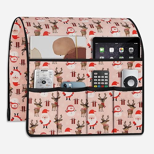 Soporte de control remoto para decoración de Navidad para sofá reclinable organizador de reposabrazos antideslizante con 6 bolsillos de