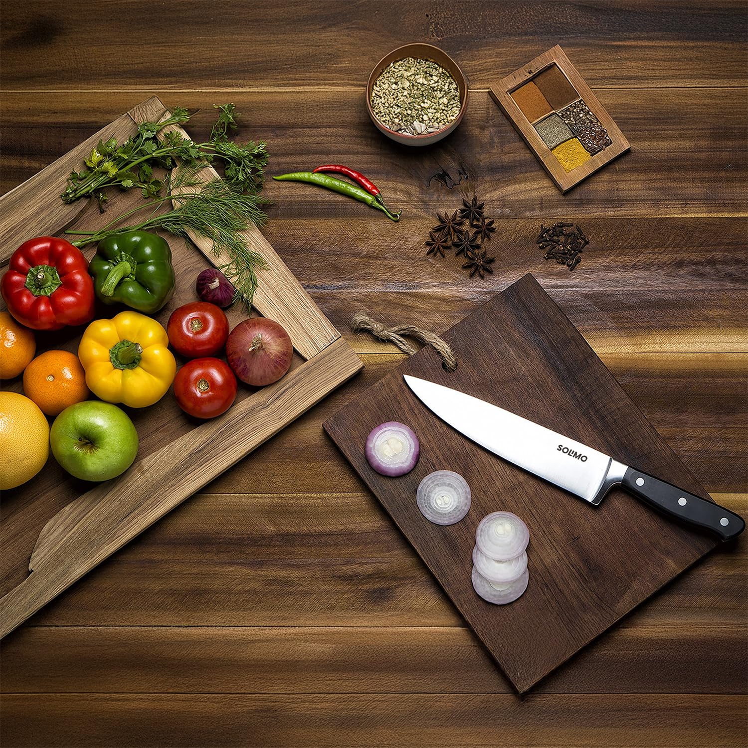 Amazon Brand - Solimo Premium Stainless Steel 8 inch blade Chef's Knife, Silver 1