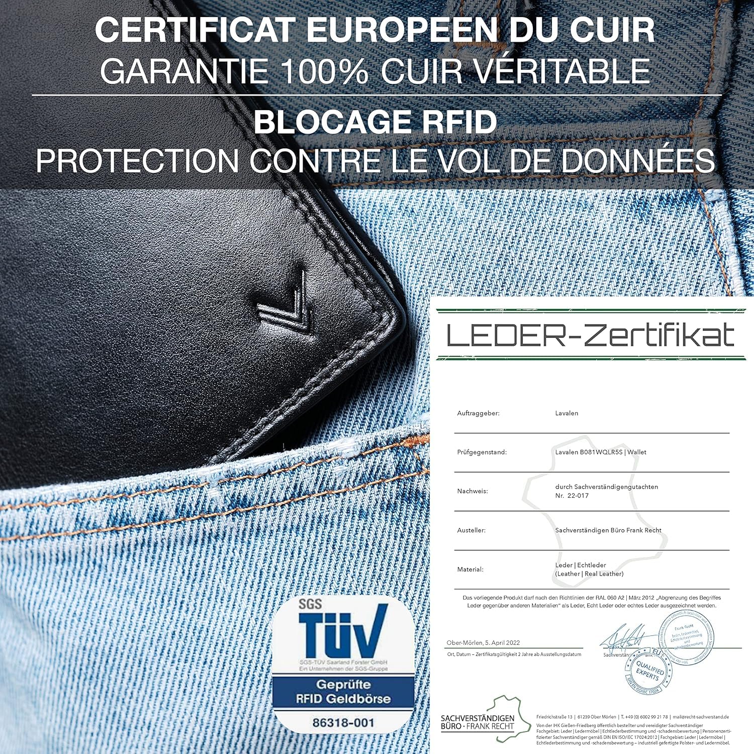 Portefeuille Homme Cuir Veritable - Portefeuilles et Porte-Cartes - Porte Carte avec RFID - Porte Monnaie Homme Cuir Grande Capacite - Portecarte Bancaire Verticale - Idee Cadeau Original.
