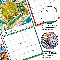 Vista 3 de Calendario 2026, calendario mensual de pared cuadrado 2026 con papel grueso, enero 2026 a diciembre 2026, 12 x 24 pulgadas (abierto), calendario