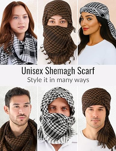 Miniatura 3 de LOVARZI Bufanda Desert Shemagh Bufanda de moda elegante y versátil para hombres y mujeres de todas las edades