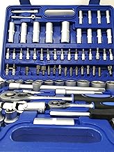 Tianfeng Tools - Valigetta con vasta gamma di 108 pezzi di chiavi bussola ed accessori, azzurro
