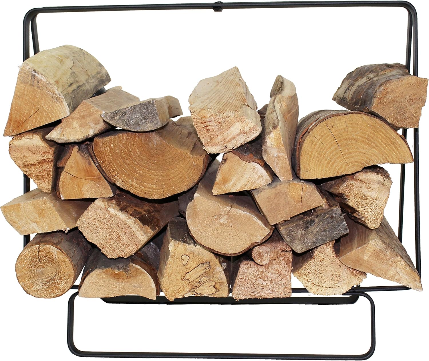 Enclume Indoor/Outdoor Rectangular Fireplace Log Rack, Small, Black