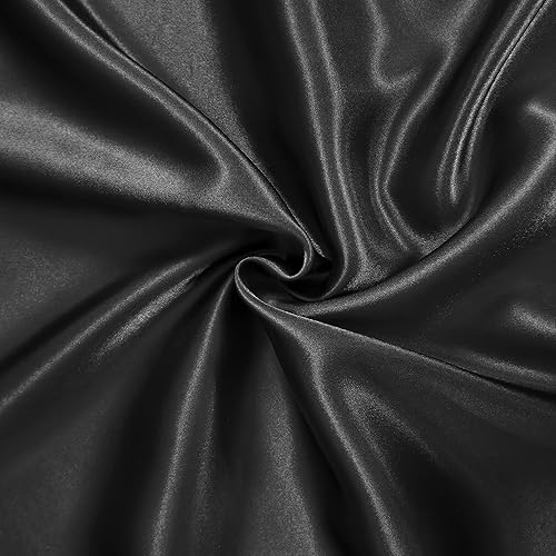 Miniatura 6 de Homiest Juego de sábanas de satén de 7 piezas, tamaño King, juego de sábanas de satén sedoso de lujo, 1 sábana bajera de bolsillo profundo, 1 sábana