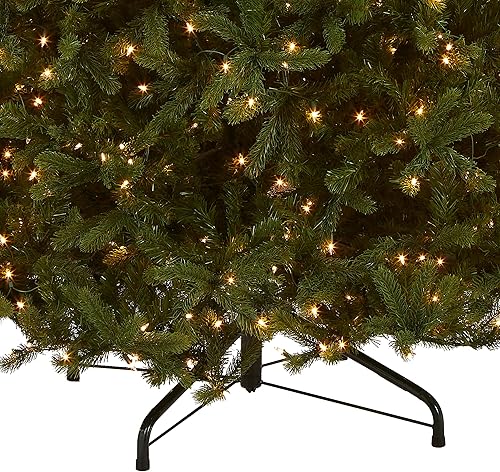 Miniatura 3 de National Tree Company Árbol de Navidad artificial Feel Real gigante descendente verde abeto Douglas luces blancas incluye soporte 10 pies