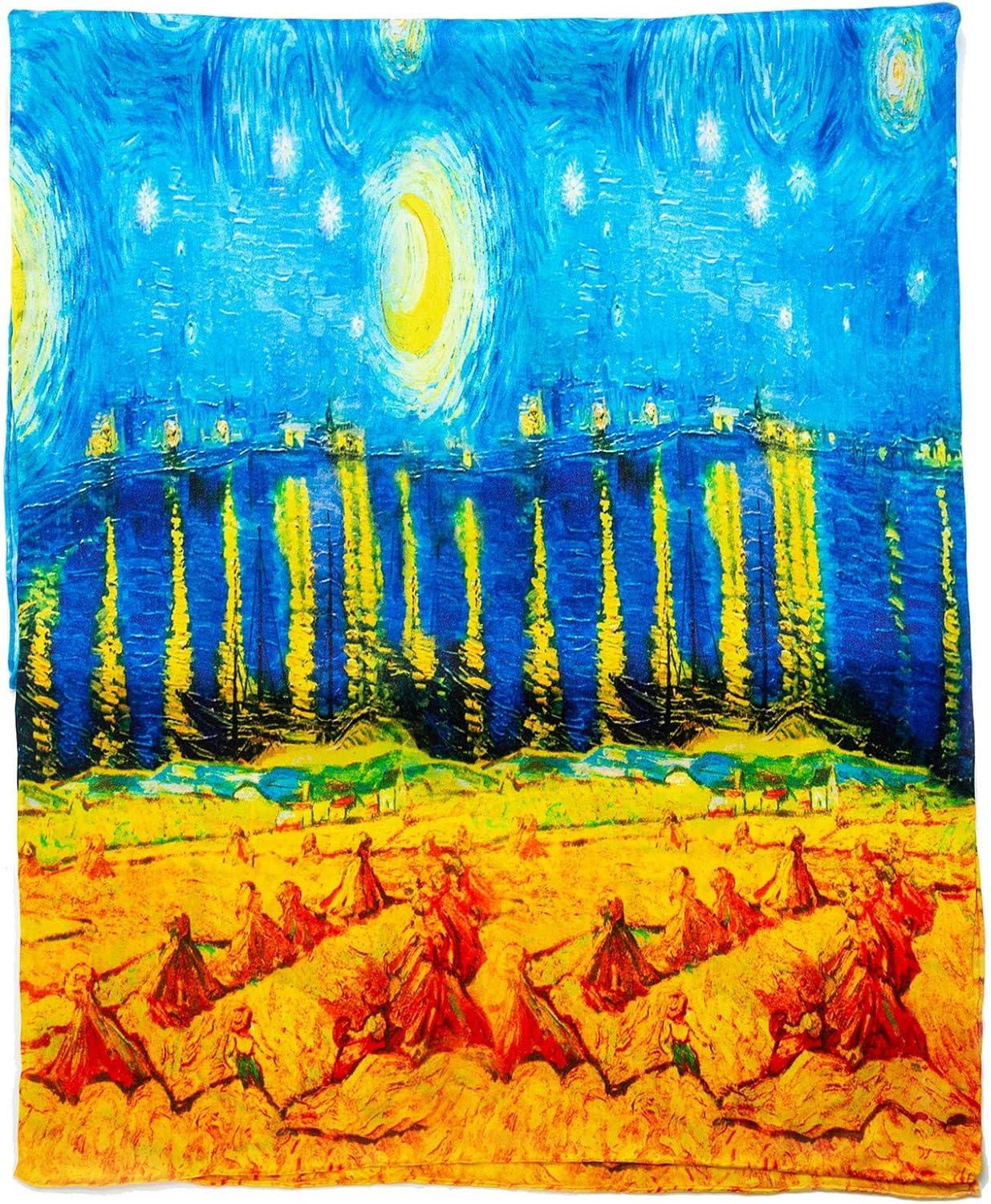 Women 100% Silk Scarves Van Gogh Painted Scarf - Image 2