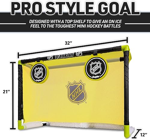 Miniatura 2 de Franklin Sports Mini juego de portería de hockey – portería de hockey para interiores + (2) palos de hockey brillantes – (2) mini pelotas de hockey