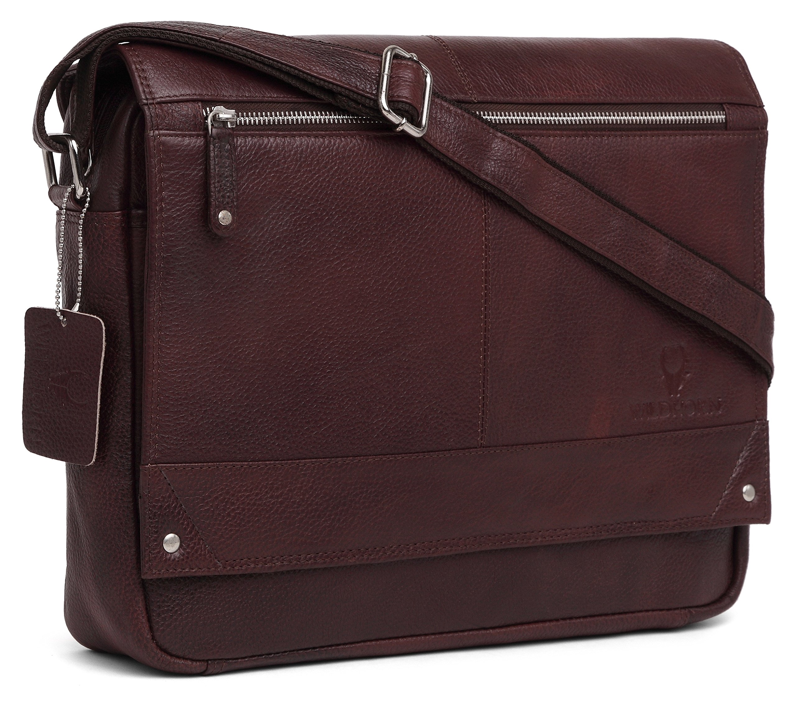Genuine Leather Messenger Bag for Men – 14.5-Inch Laptop Bag with Adjustable Straps & Multiple Compartments – Stylish & Durable Office Bag – 1-Year Warranty-image-29