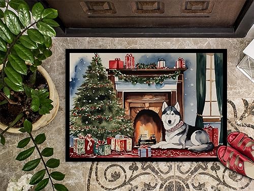 Miniatura 3 de Caroline's Treasures DAC2754JMAT Siberian Husky Cozy Christmas Doormat Front Door Mat Indoor Outdoor Rugs for Entryway, Non Slip Washable Low Pile,