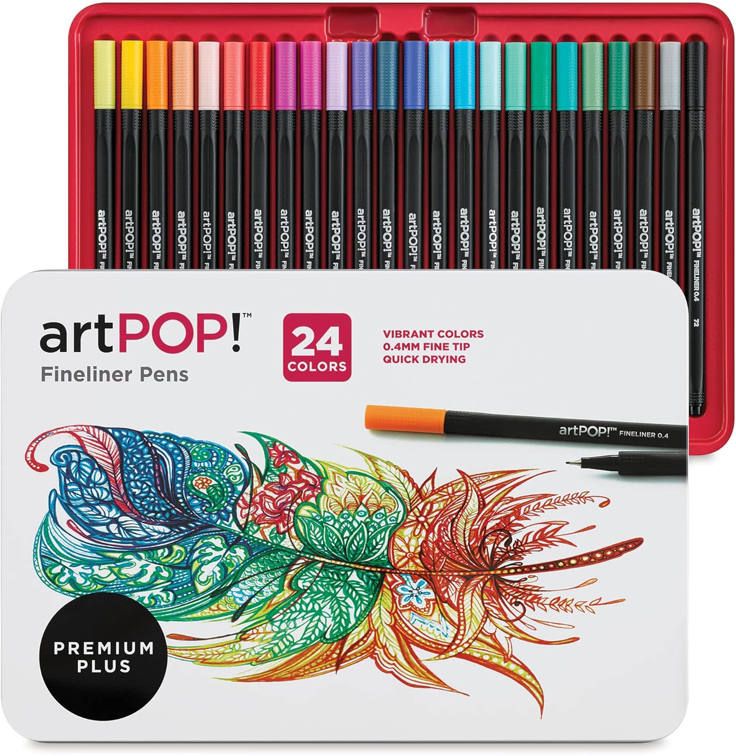 Fineliner - Juego de 24 bolígrafos artísticos de colores para diarios, dibujo, garabatos, álbumes de recortes, bocetos, ilustración, punta fina