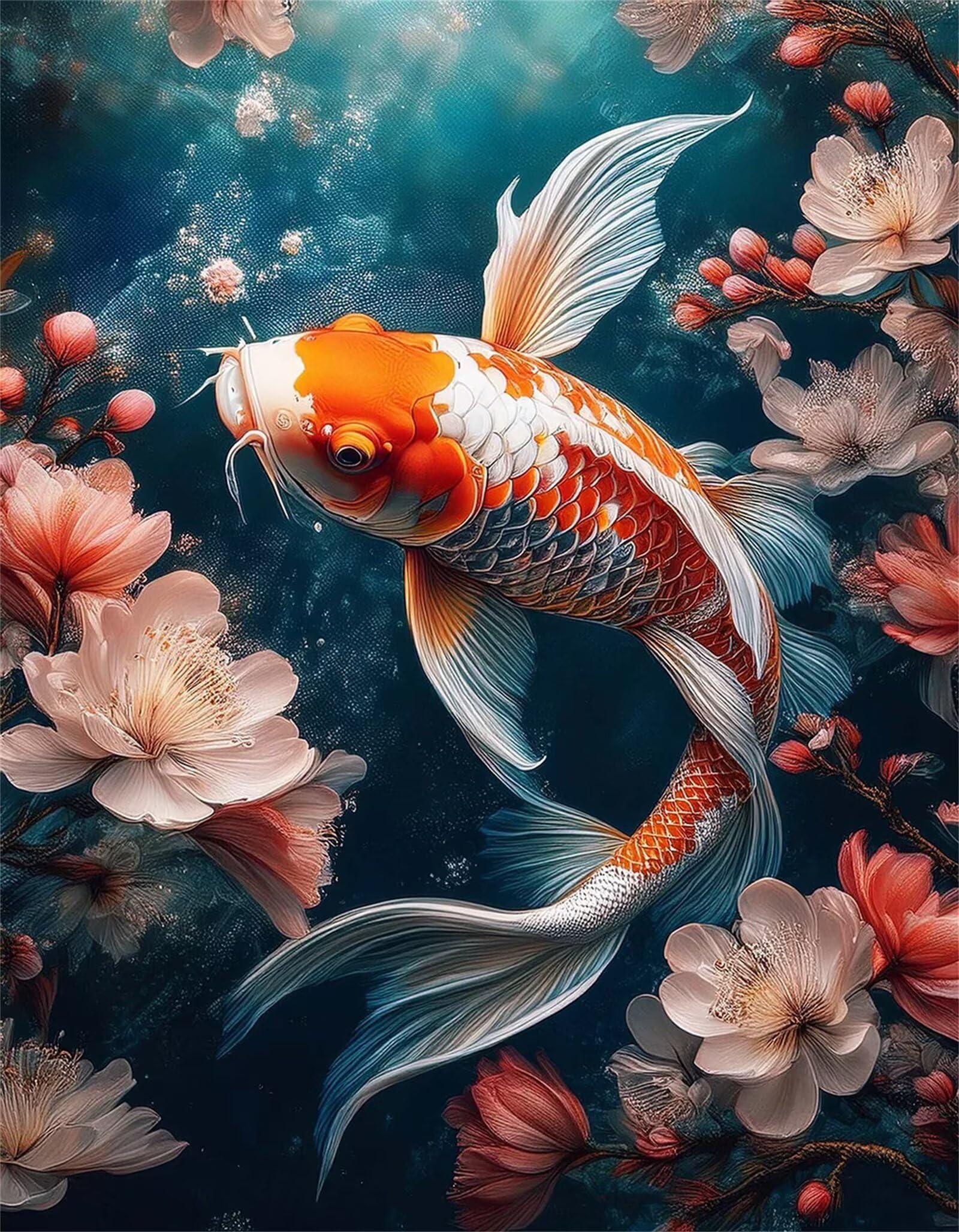 Puzzle 1000 elementów, koi kwiaty dla dorosłych, 75 x 50 cm, puzzle edukacyjne, wyzwania, zabawka, 1000 elementów, puzzle dla dorosłych i dzieci