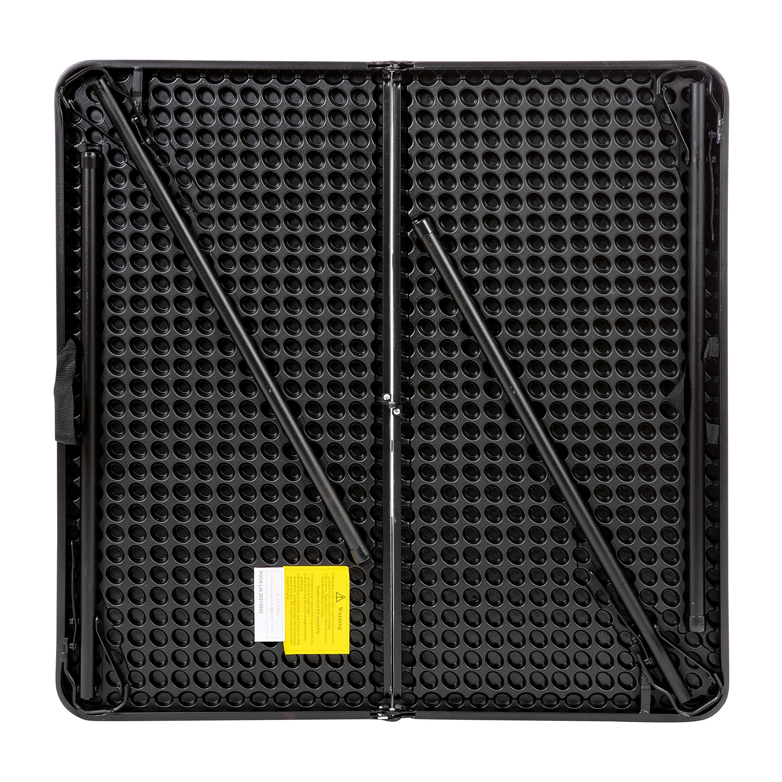 Flash Furniture Dunham quadratischer Veranstaltungstisch aus Kunststoff mit Tragegriff, zusammenklappbar, tragbar, für Veranstaltungen im Innen- und Außenbereich, 7 cm, Grau