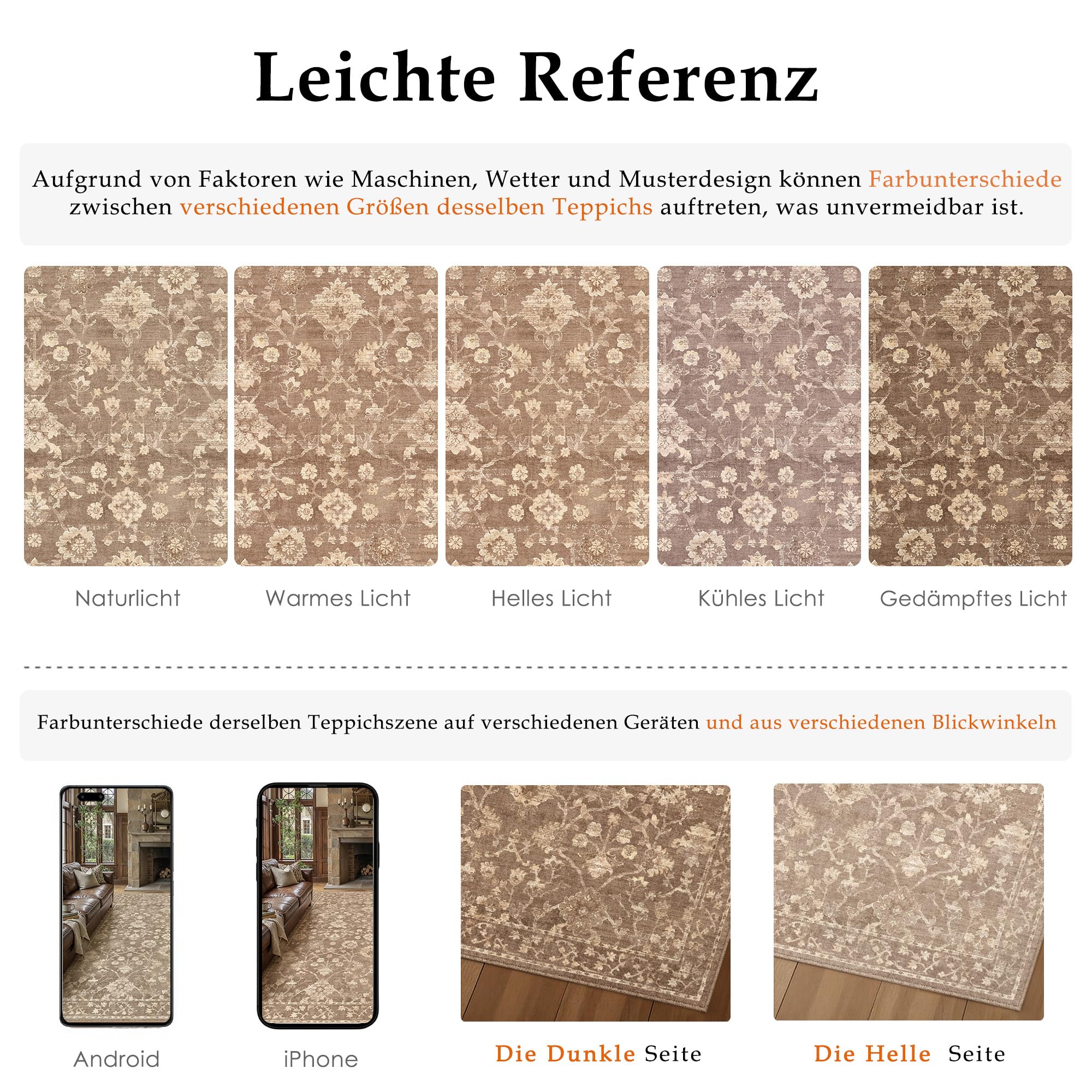 PureCozy Dywan w stylu vintage, do salonu, 300 x 400 cm, brązowy, nadaje