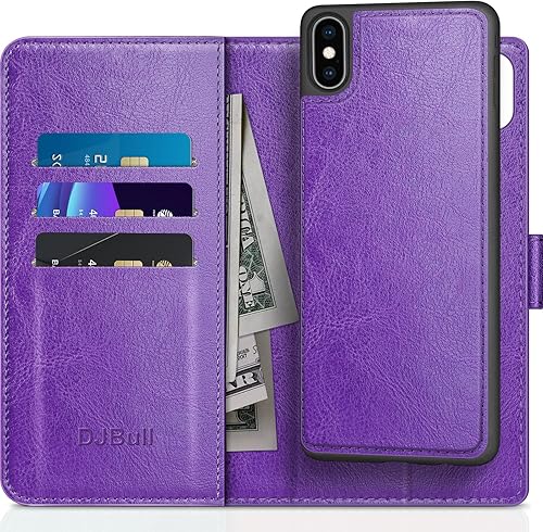 DJBull Funda tipo cartera desmontable 2 en 1 para iPhone XXS con soporte para tarjeta de crédito, bloqueo RFID, funda protectora de piel sintética disponible en Yaxa Colombia