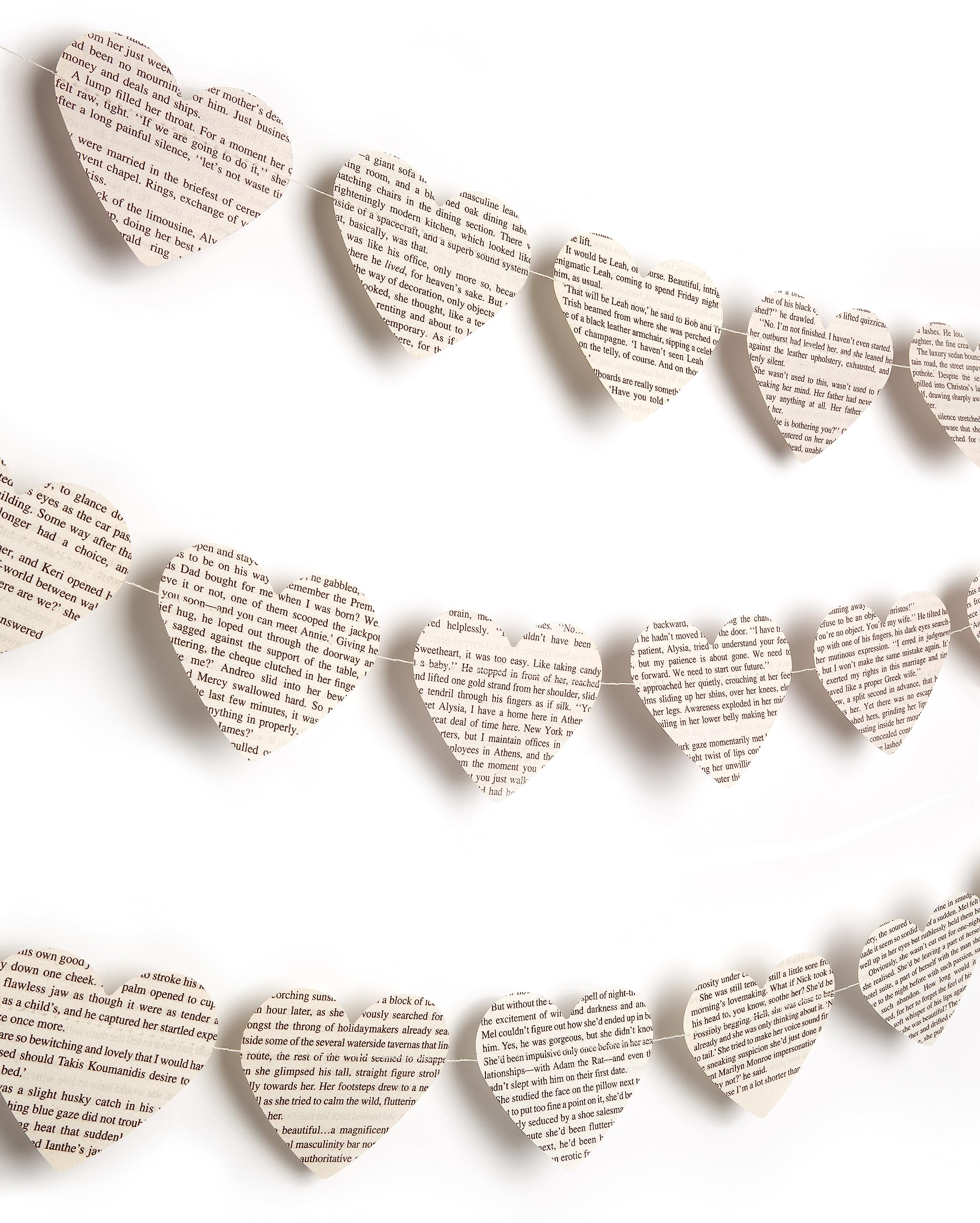 Romance Book Paper Garland, 3m / 10ft Long Party Decorations For Book Lovers, Mills and Boon Books Garland Decoration, Garland For Home Decoration, Wedding Decor Bunting Banner, Birthday Party Decs