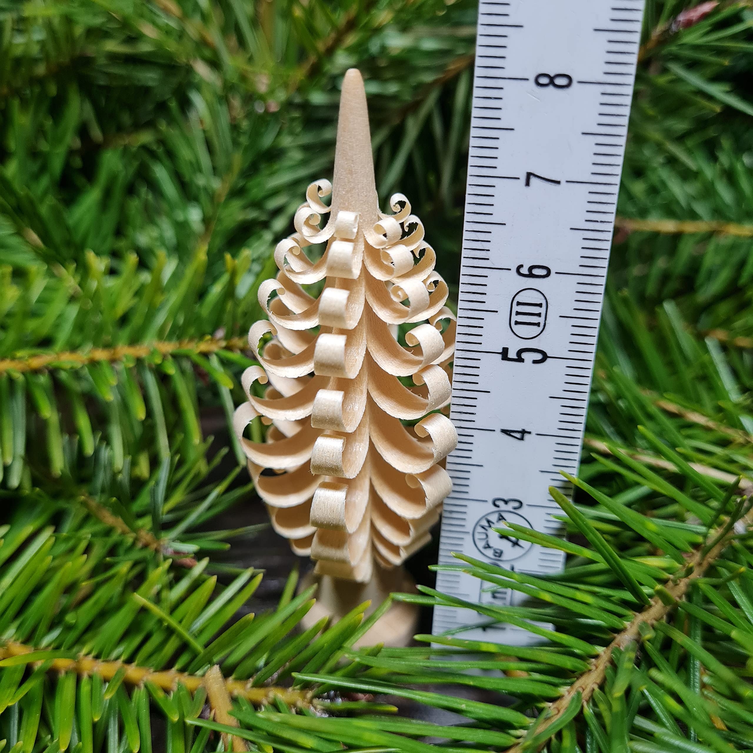 Spanbaum Set 6 Bäume in den Größen 3x8cm 2x10cm 1x12cm Baum aus Holz Weihnachtsdeko Erzgebirge Handarbeit Holzkunst Buettner