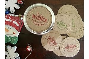 12-Set of Holiday Mason Jar Labels: Christmas Wishes Canning Sticker Tags