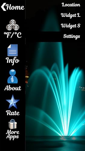 Widget de relógio da fonte da noite