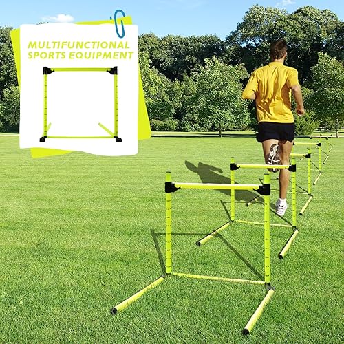 Miniatura 7 de Obstáculos ajustables con báscula equipo de entrenamiento de agilidad desmontable para pista, fútbol y fútbol, uso en interiores y exteriores, ideal