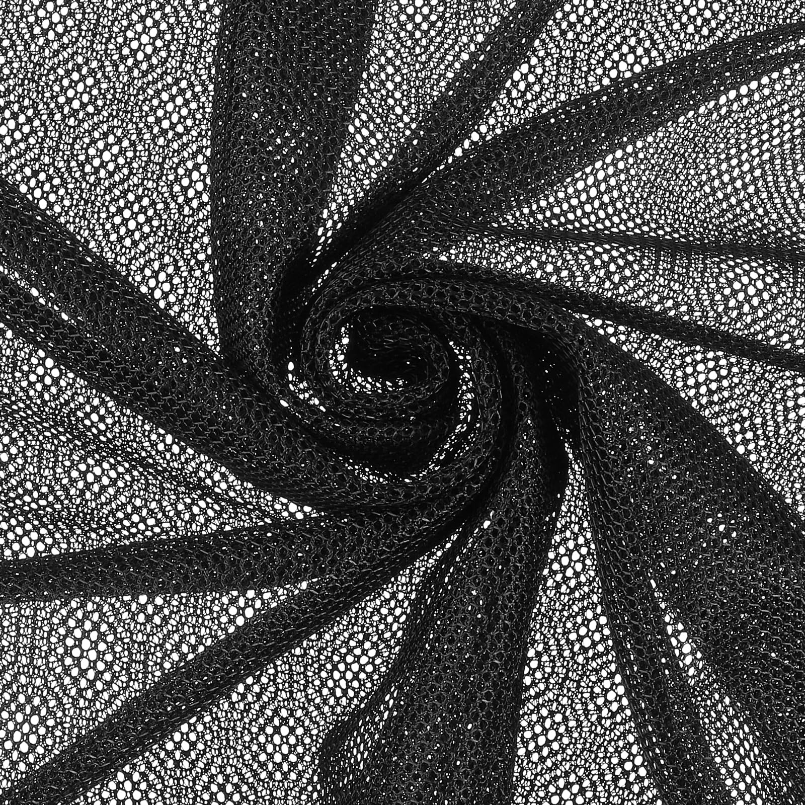 Black Mesh Fabric 59 x 29.5 Inch Mesh Netting Stretchy Power Meshes Fabric for Sewing Crafts Netting Clothes Shopping Bag Backpack Pocket and Straps