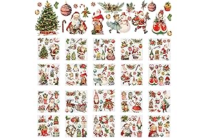 Honoson 20 Sheets Christmas Rub on Transfers for Crafts and Furniture