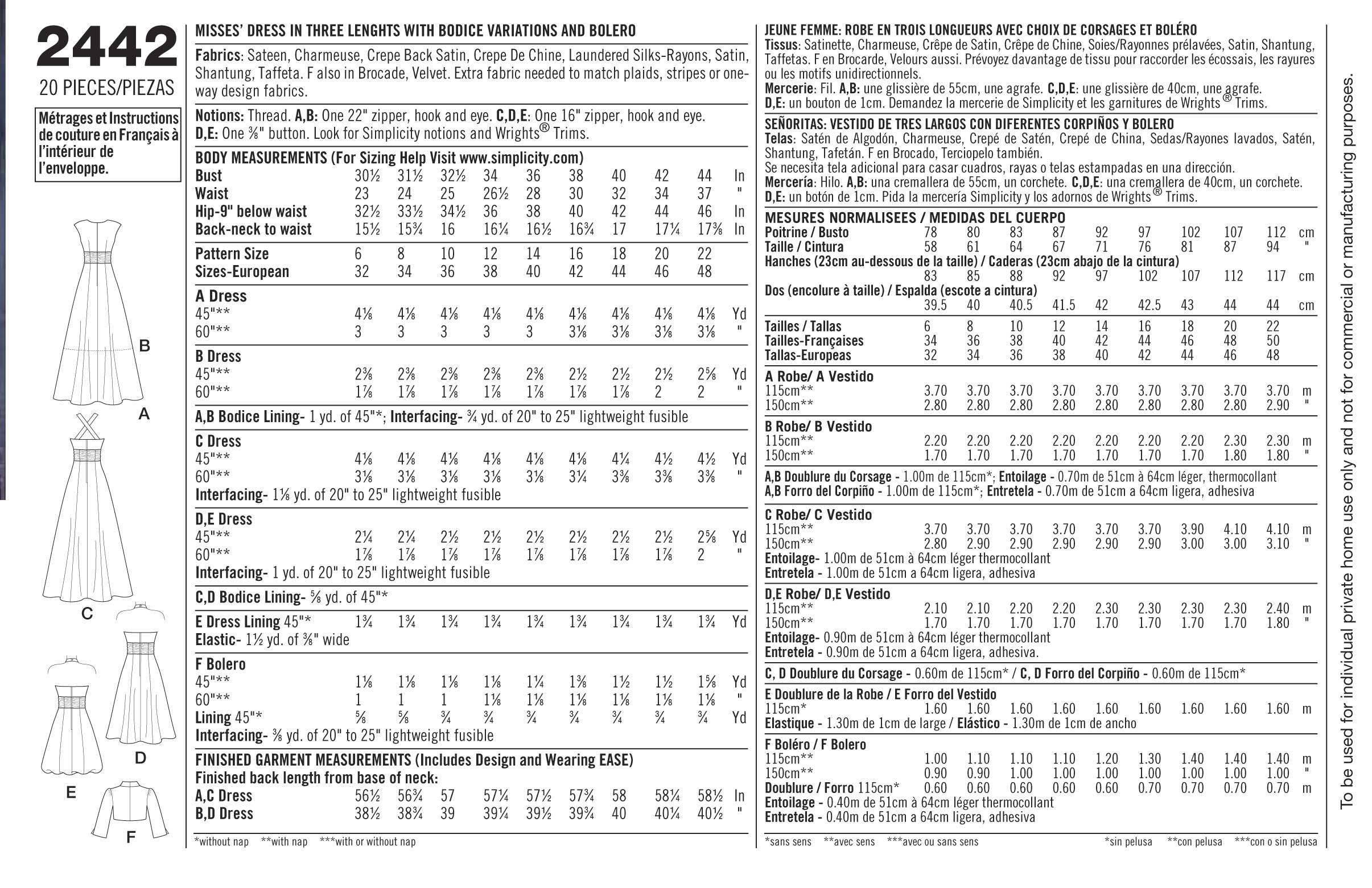 Simplicity Evening Gown and Dress Sewing Pattern for Women