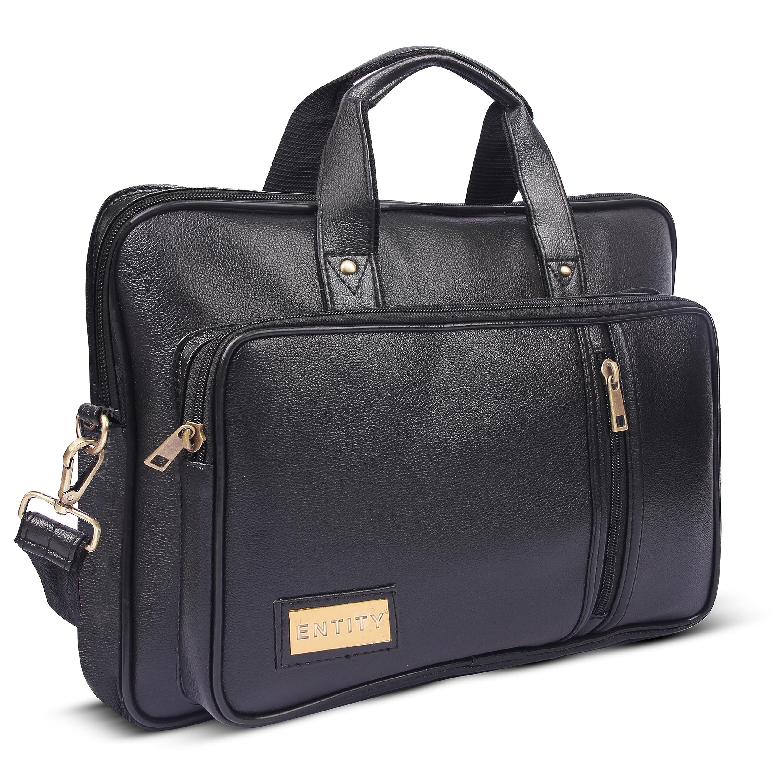 Entity Vyke Vegan Leather Laptop Messenger Office Bag for Men and Women, Fits 14/15.6 Inch Laptops, Ideal for Office, Travel, and Business Bag