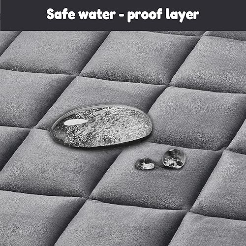 Miniatura 5 de Allisandro Manta impermeable para perro, gruesa y antideslizante, funda para sofá, cama, muebles y perros pequeños, medianos y grandes, gris, 40 x