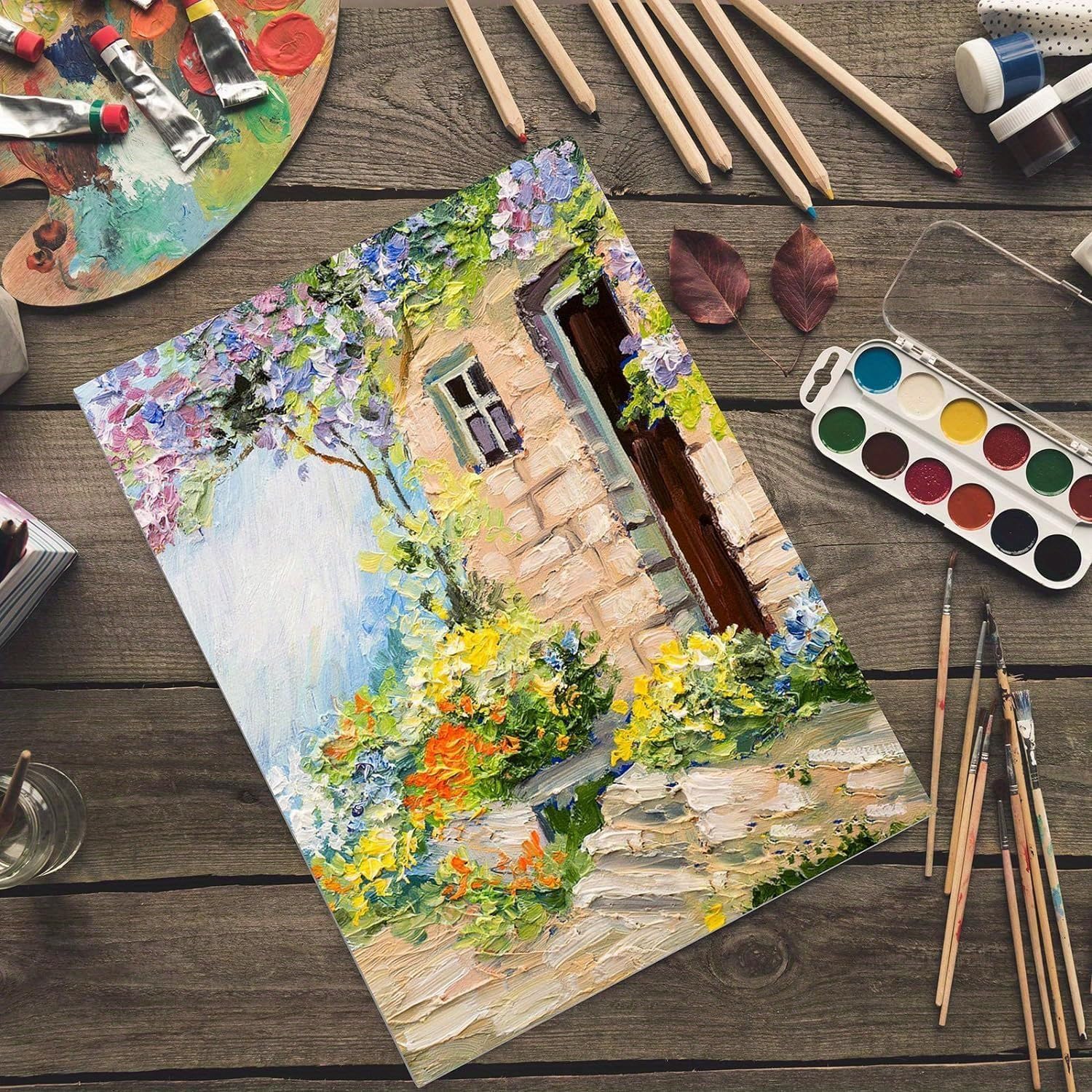 Set Di 15 Tele Per Pittura Formato A4 (21x30 Cm) - Tela 100% Cotone Già Pronta Per Dipingere