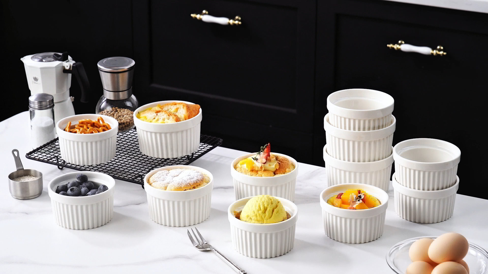 Amazon.com: MALACASA Ramekins 8 oz Oven Safe, Porcelain Creme