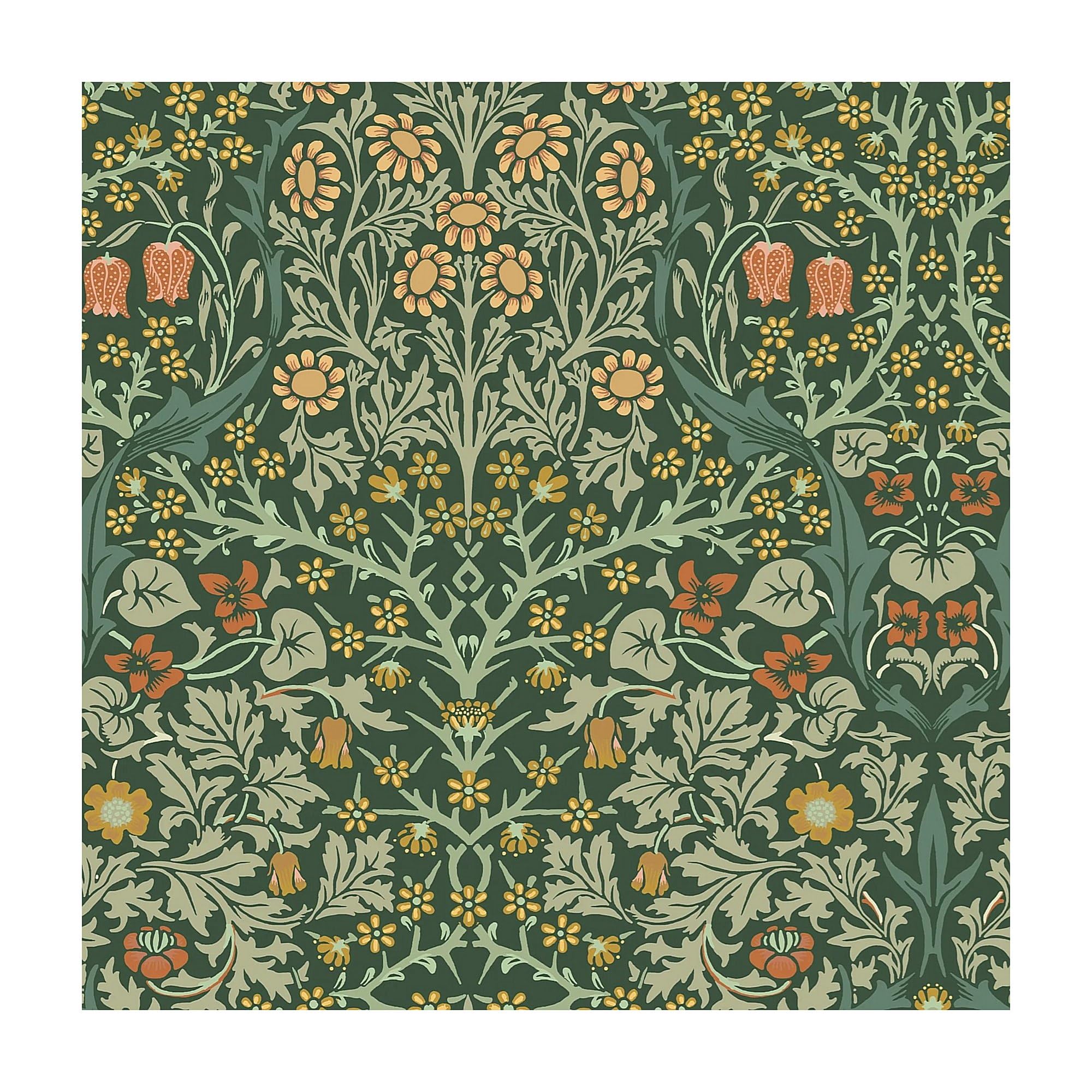 William Morris At Home Green Blackthorn Deep Wallpaper | Paste The Wall | Floral | Eco-Friendly