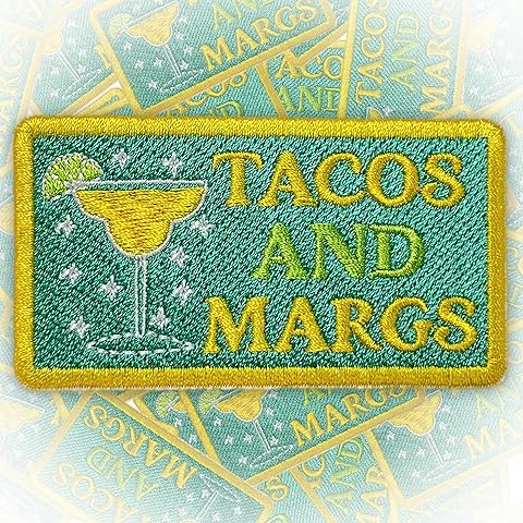 Tacos and Margs Patch 3 Inches Drinking Mexican Food Lovers Tacos Lover Funny Gifts...