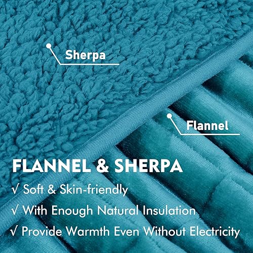 Miniatura 7 de DAILYLIFE Manta térmica con peso, manta eléctrica para adultos, tamaño individual de 48 x 72 pulgadas, manta térmica pesada con cuentas de vidrio de