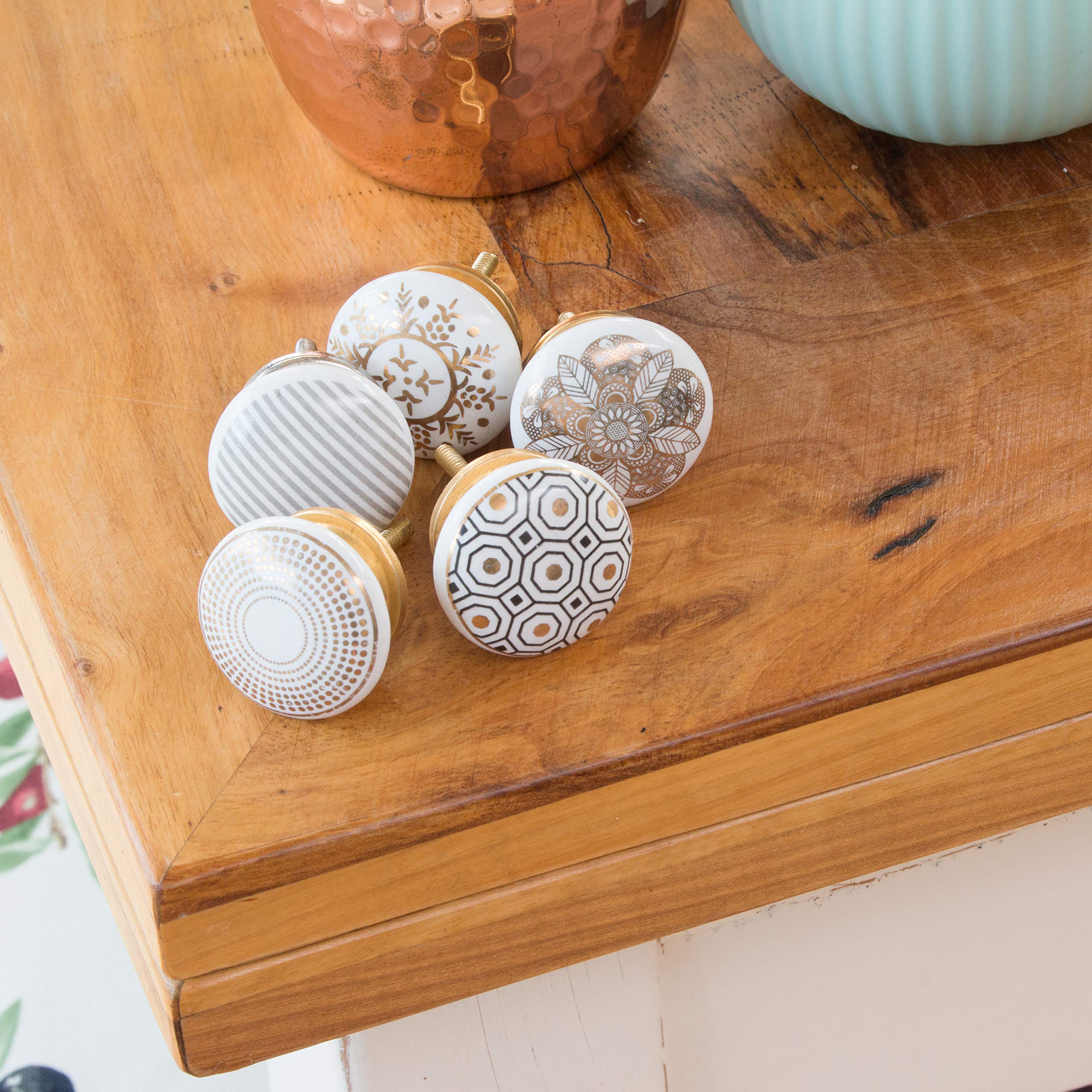 20 X pomelli per mobili in ceramica decorati per armadi e cassetti