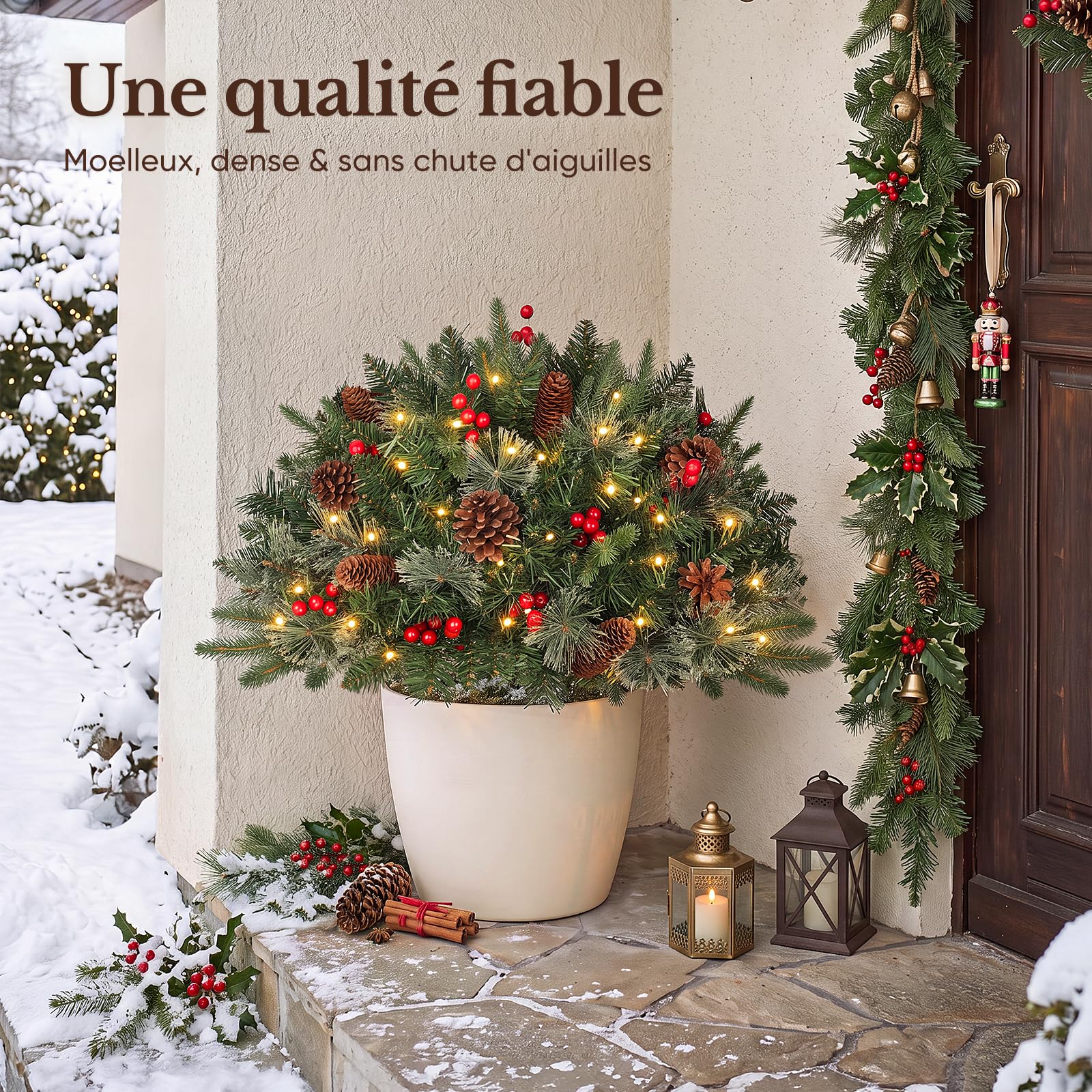 Hokeeper Sapin de Noël de 45 cm avec éclairage LED