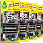 LITTLE TREES Car Air Freshener. Vent Wrap Provides Long-Lasting Scent, Slip on Vent Blade. New Car Scent, 16 Air Fresheners