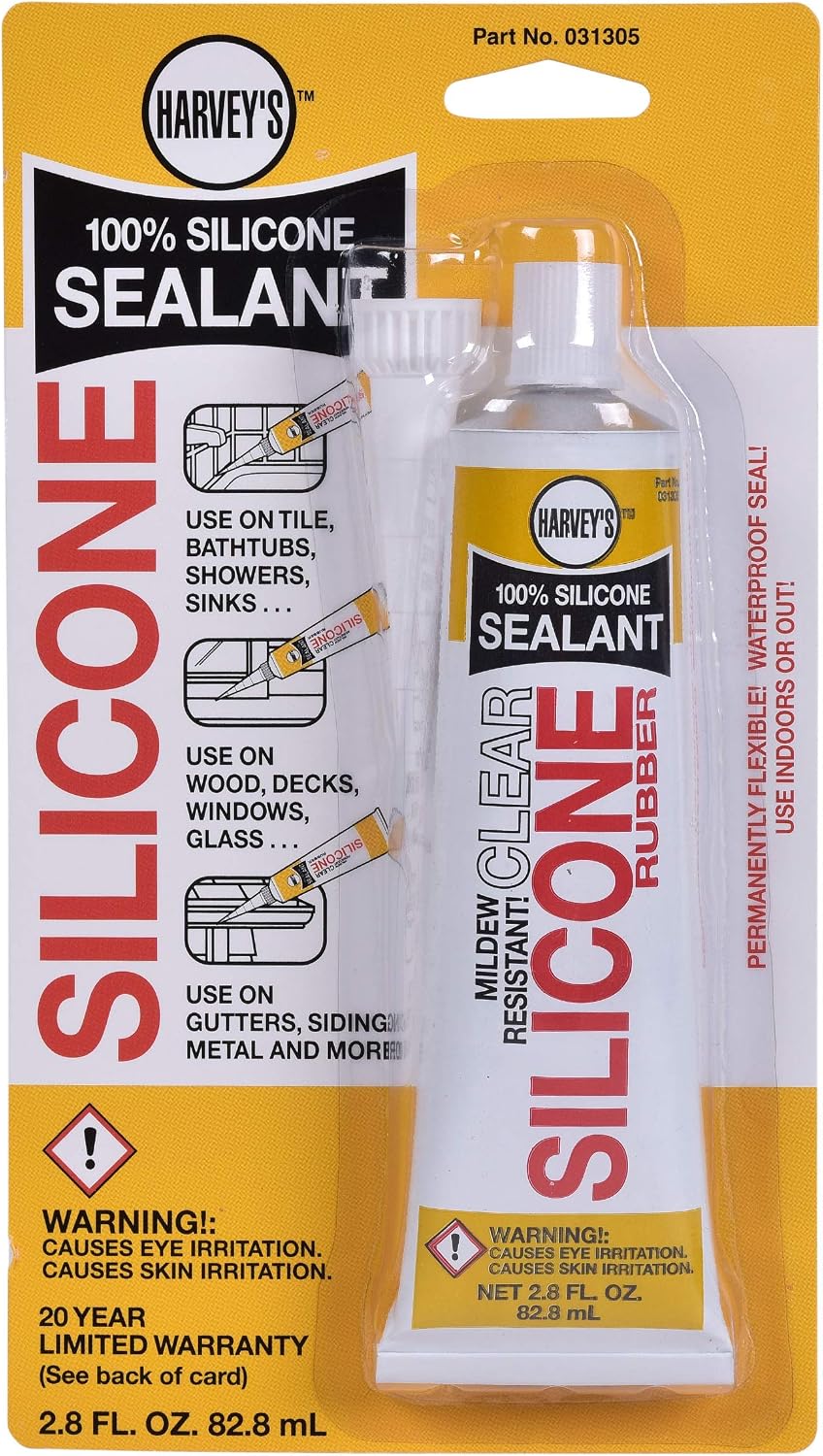 Harvey Siliconized Acrylic Caulk Clear Silicone Sealant 2.8 Fl miniatura 1