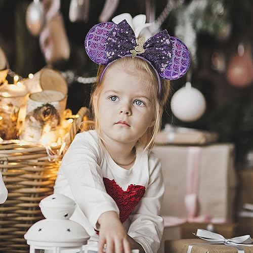 Miniatura 6 de FANYITY - Orejas de ratón, diadema con orejas de ratón y lentejuelas para niños, niñas y mujeres, disfraz de princesa, Cosplay, decoración para