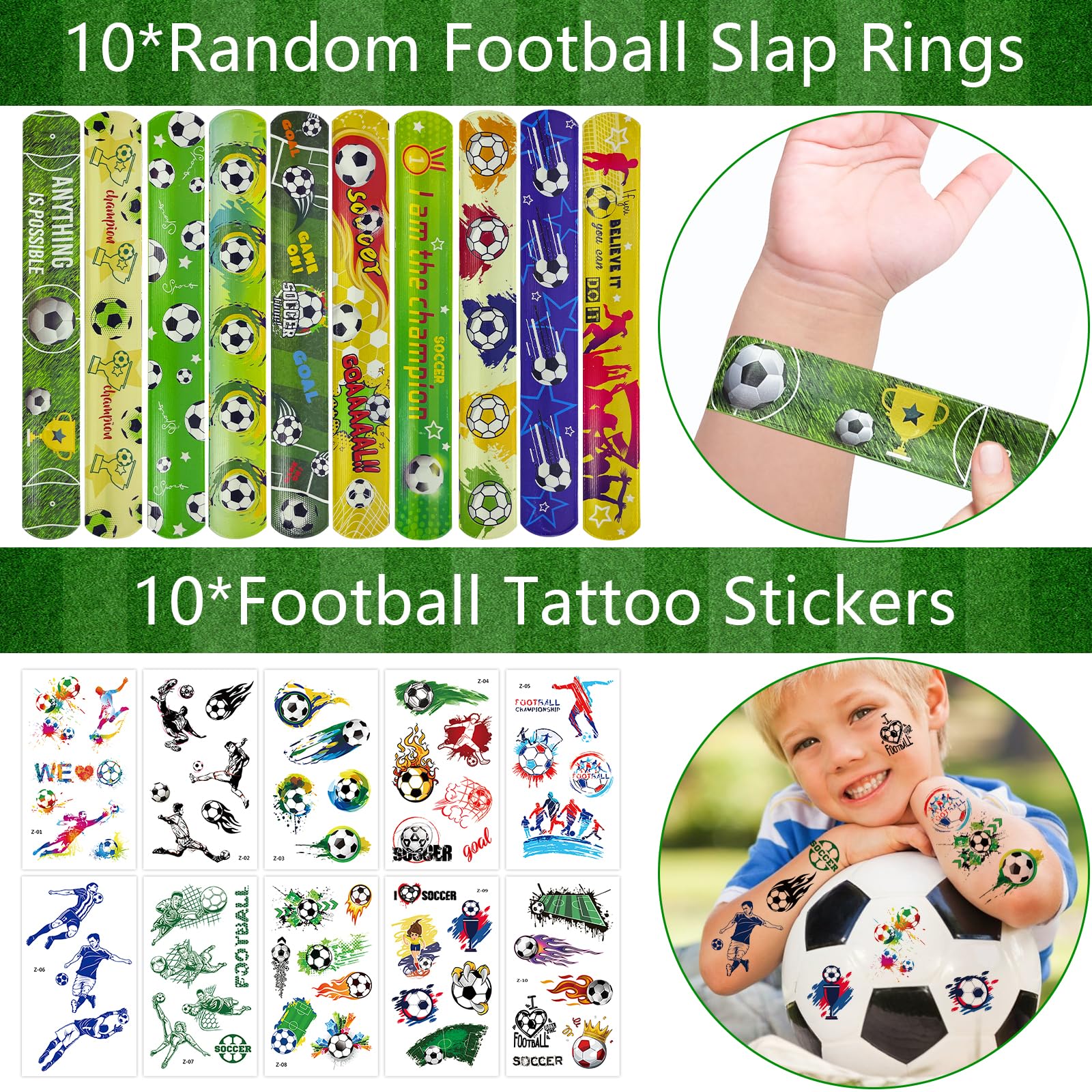 Fußball Geburtstags-Mitgebsel Set – 66 Teile Mit Armbändern, Trillerpfeifen, Tattoos & Tüten