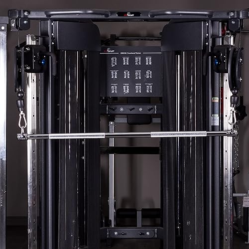 Miniatura 4 de AmStaff - Barra de tracción recta Ez Curl Lat de 48 pulgadas con doble gancho giratorio para máquinas de cable de doble polea, accesorio funcional