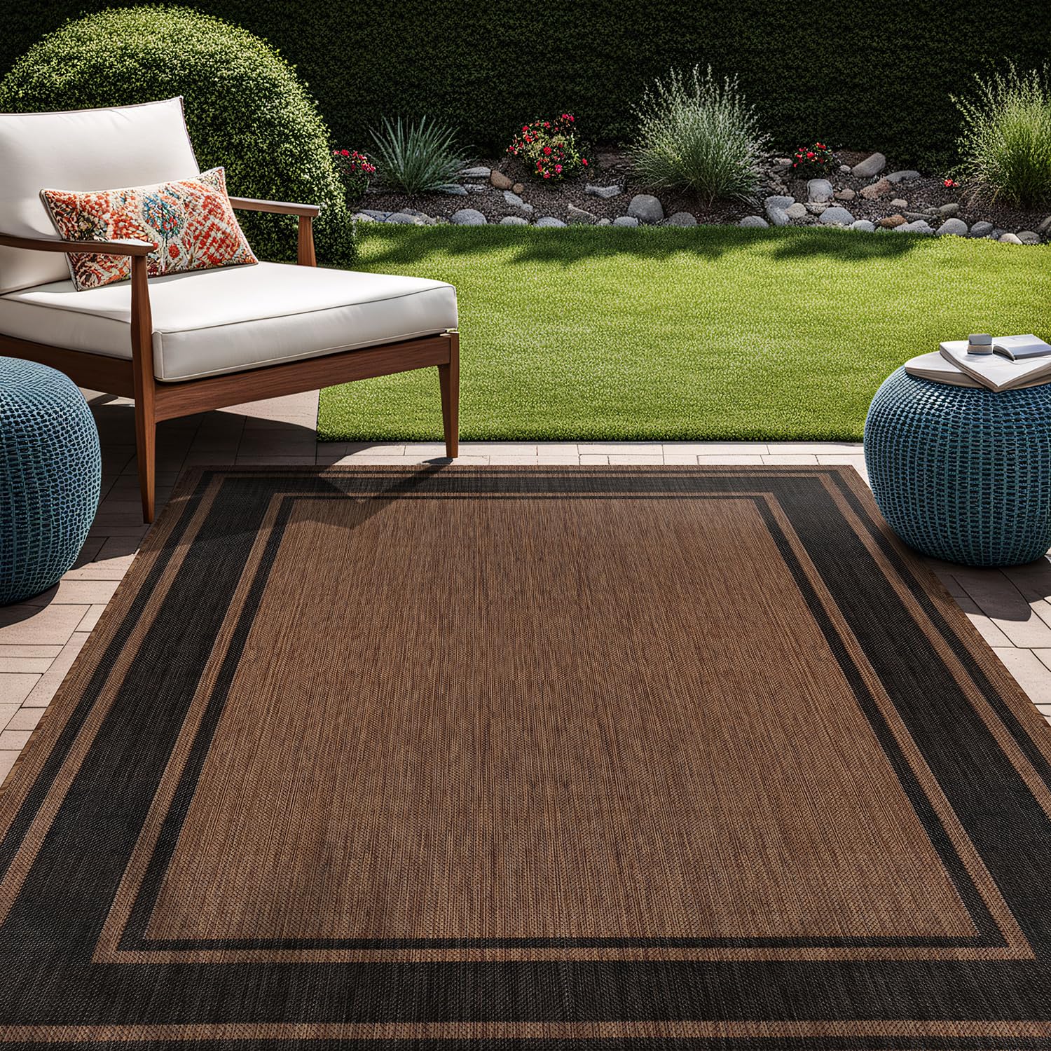 Beverly Rug Outdoor 8x10 Modern Bordered