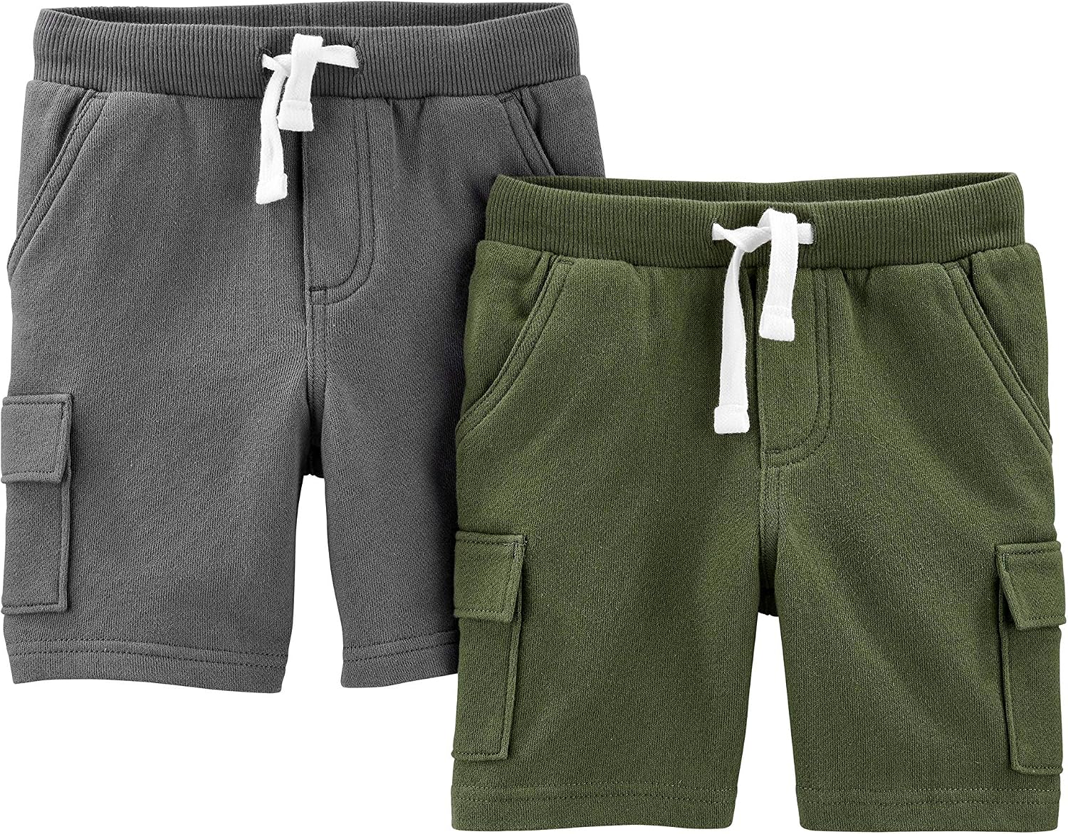 Simple Joys by Carter’s Shorts cargo de malha para meninos, pacote com 2 Simple Joys by Carter’s Shorts cargo de malha para meninos, pacote com 2
