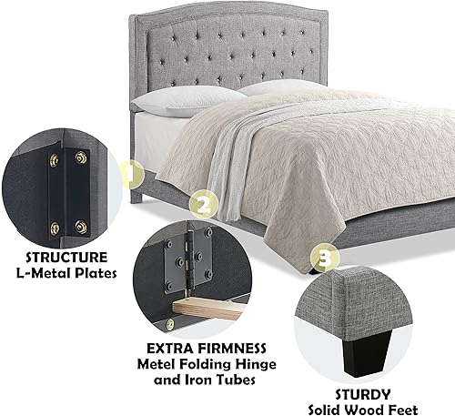 Miniatura 8 de Rosevera Gabriel - Cama con plataforma, matrimonial, color carbón