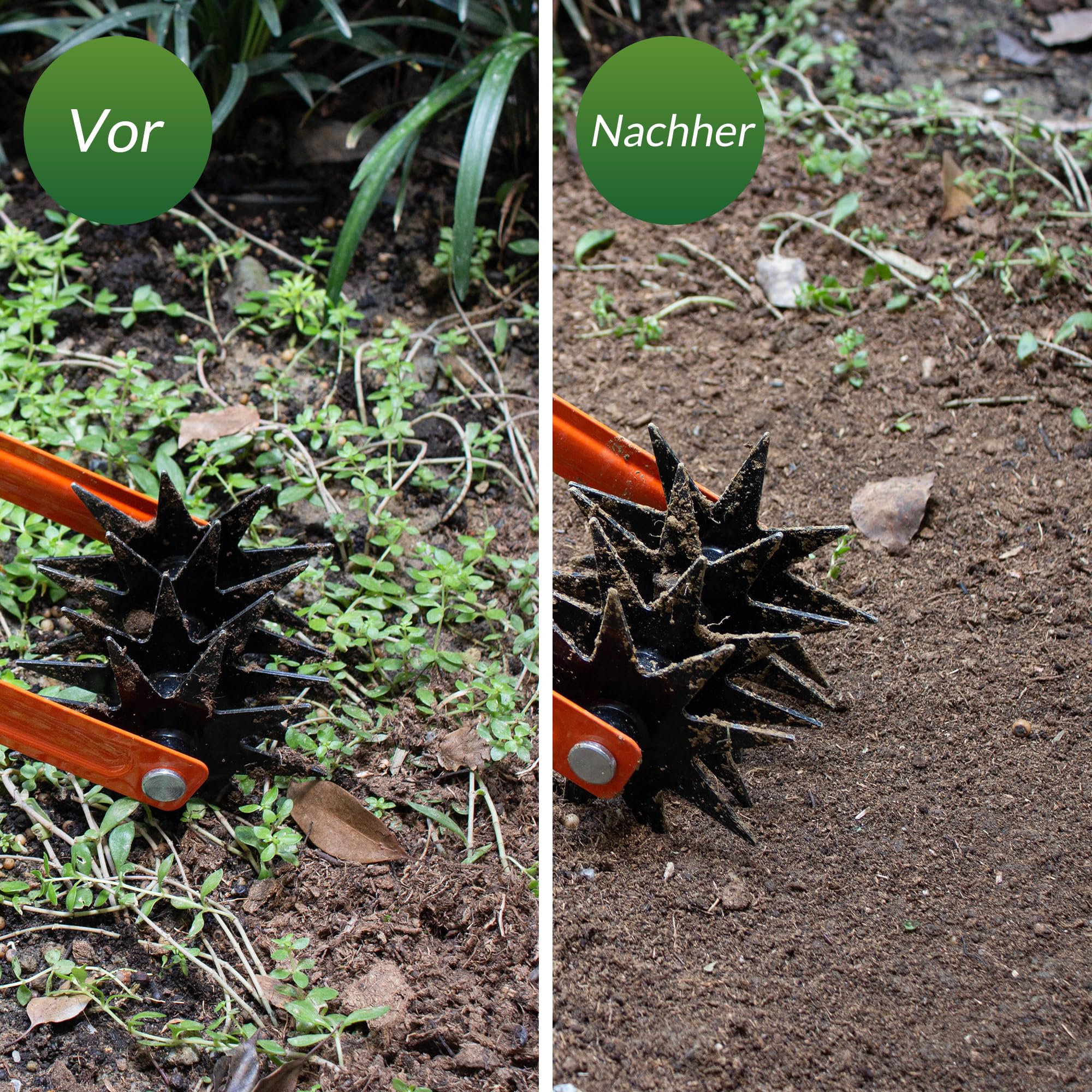 Walensee Rotationsgrubber, verstellbare Garten Kultivator Gartenfräse, 2-in-1 Gartenjätmaschine und Krümelgrubber Kultivator-Werkzeug zur Bodenmischung oder zum Nachsäen von Gras Rotary Cultivator