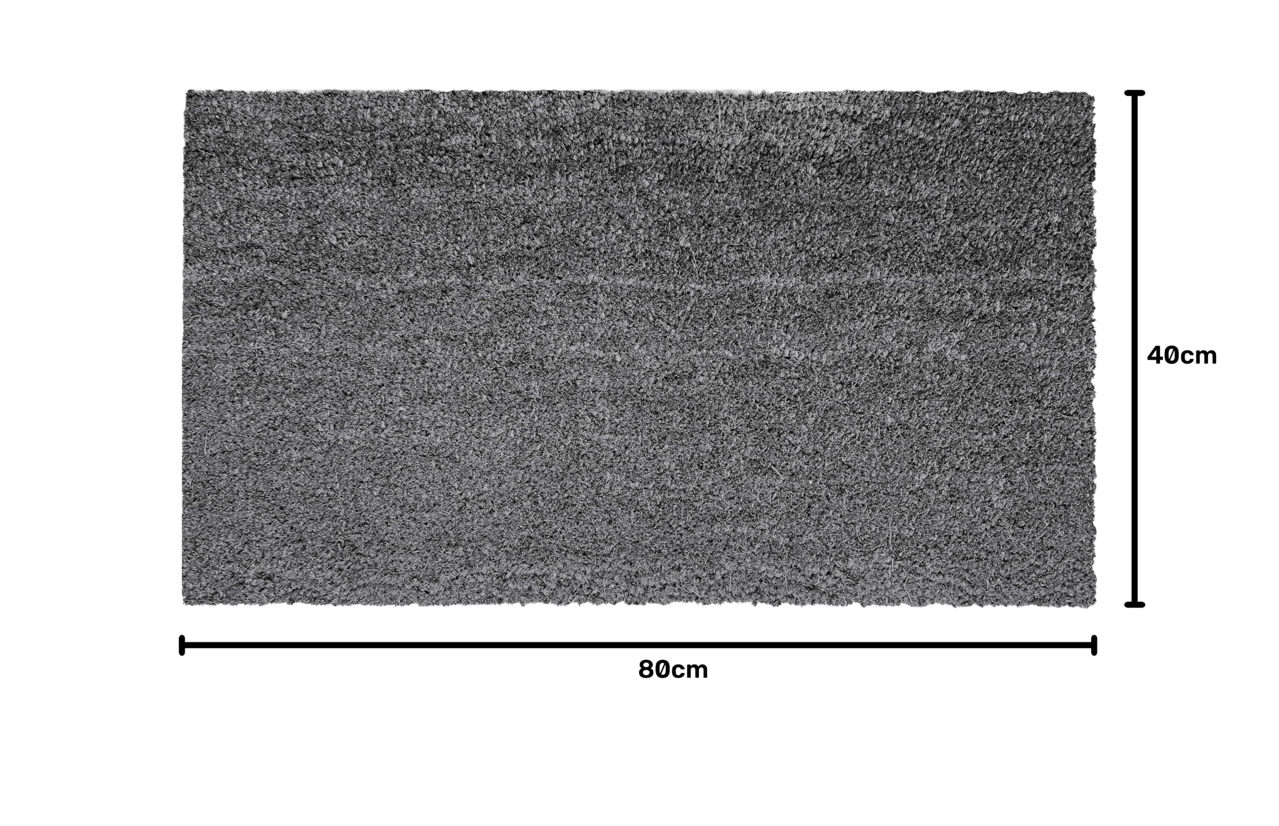 Paillasson en coco en fibre naturelle et caoutchouc recyclé (33 x 60, 33 x 70, 40 x 70, 40 x 80, 40 x 90, 50 x 100, 60 x 120, 70 x 140) (gris uni, sur mesure)